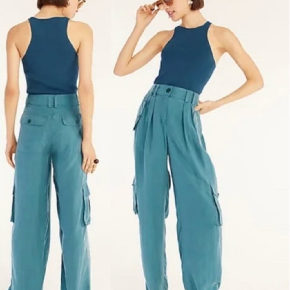NWT J Crew Cupro blend cargo pants sz 0